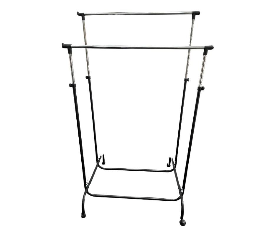 Double clothes rack / rail on wheels