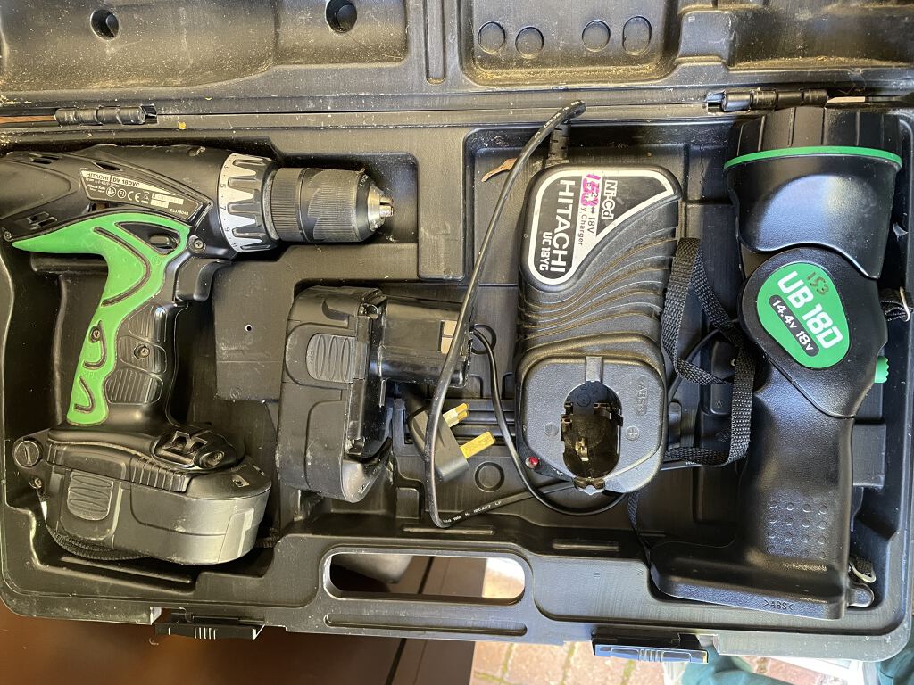 Hitachi cordless hammer drill and torch