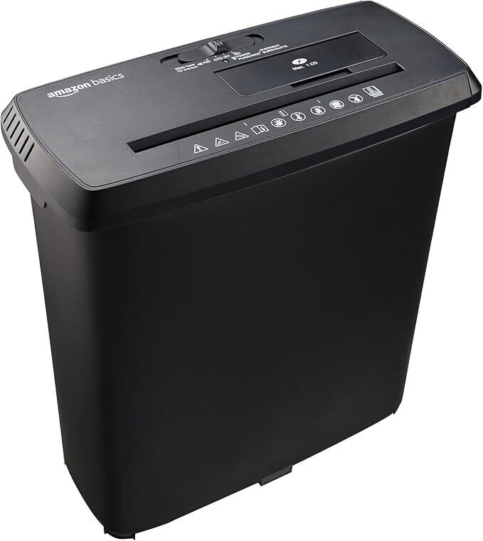 8-Sheet Strip Cut Paper, CD and Credit Card Shredder