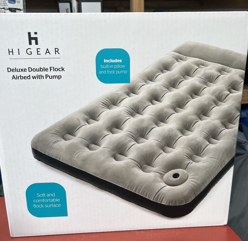 Deluxe Double Flock Airbed with foot pump
