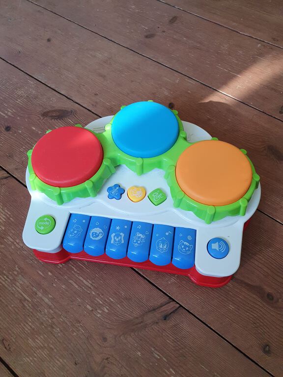 Music toy with piano and drum