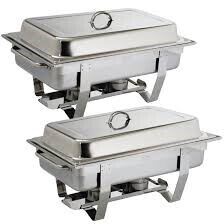 Two chafing dishes / food warmers