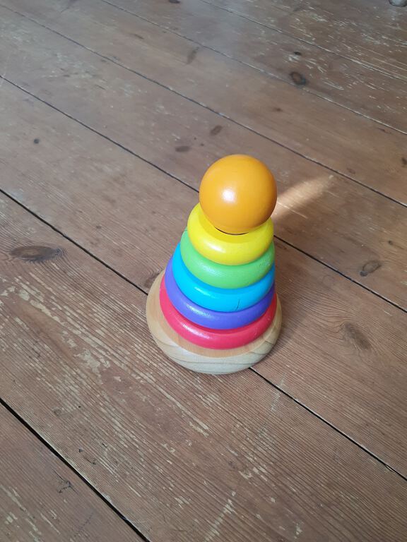 Wooden stacking rings toy
