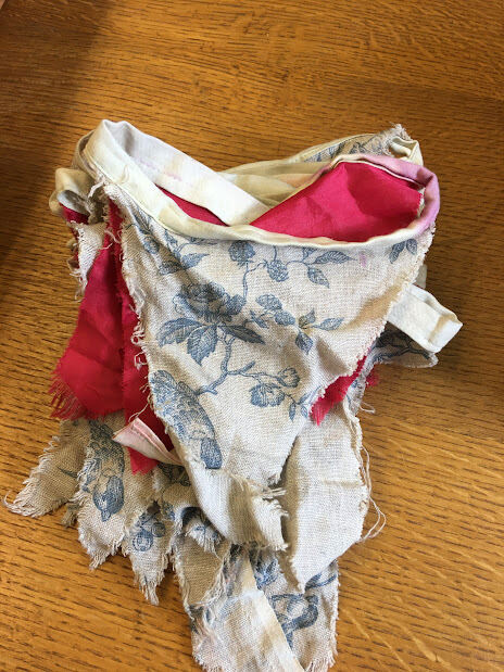 Bunting #10 - neutral floral & red