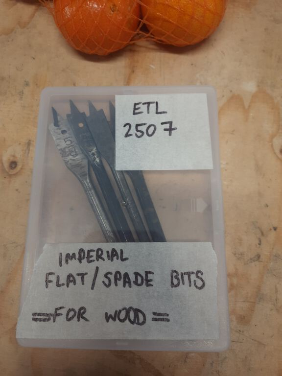 Flat Wood bit set (Imperial) (ETL2507)