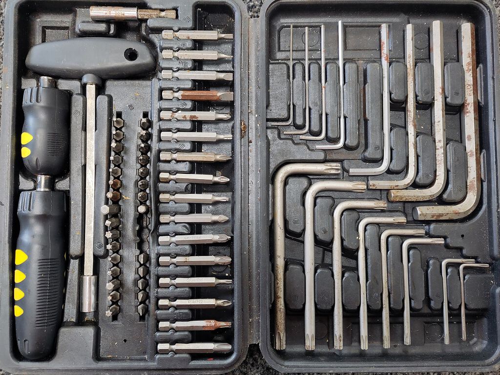 Hex, Torx key and screwdriver bit set