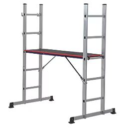 Combination ladder with platform (REQUIRES 2 PEOPLE TO USE)