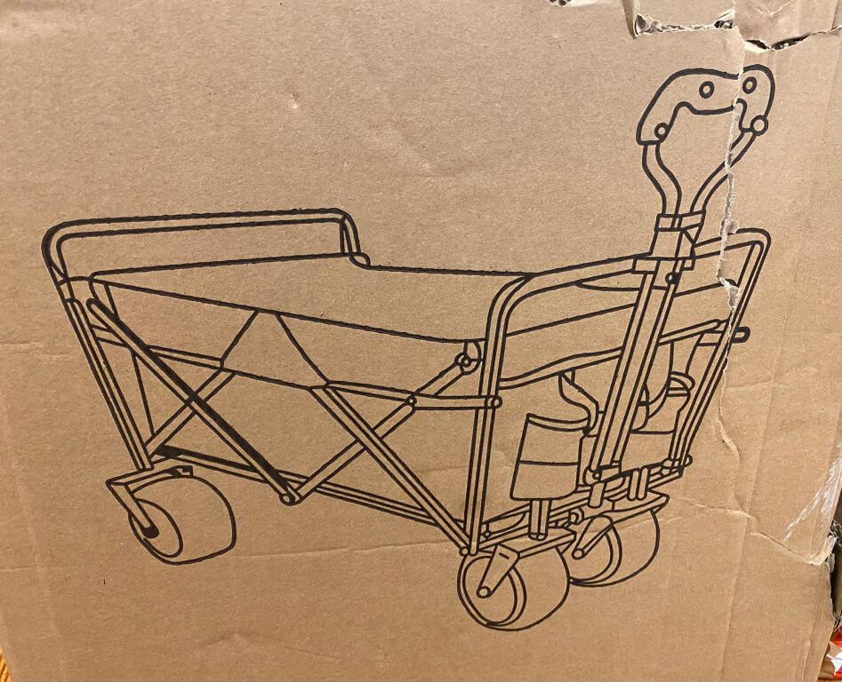 Foldable trolley with 5 inch rubber wheels