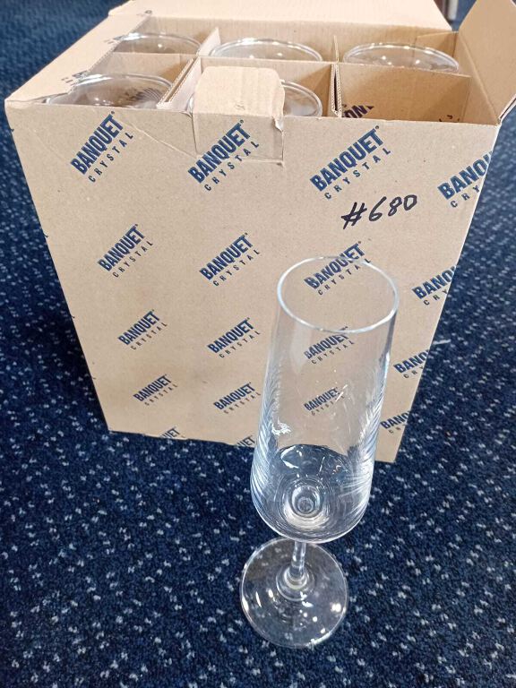 6 Champagne Flute Glasses Banquet