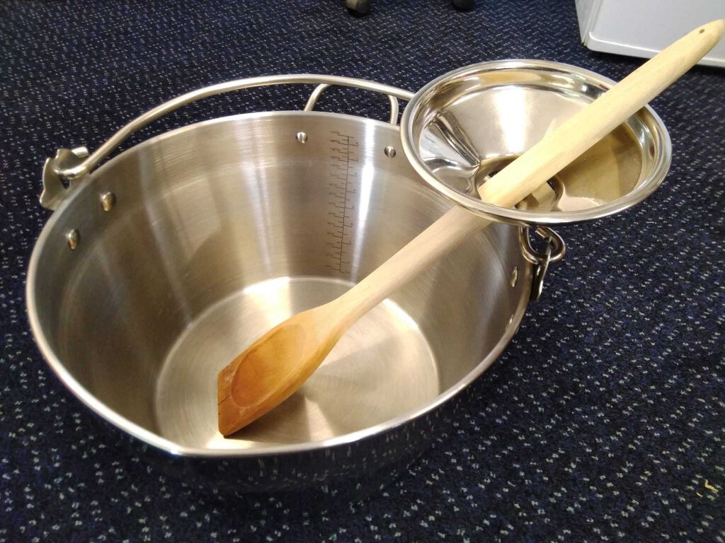 Jam making set ~ Pan with handle by Kitchen Craft + Kilner Jar funnel + Jam stirring spoon