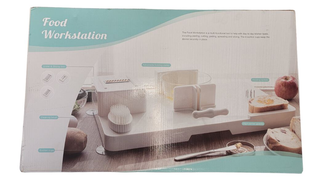 food workstation designed to aid individuals with limited strength or dexterity in preparing food (R033)