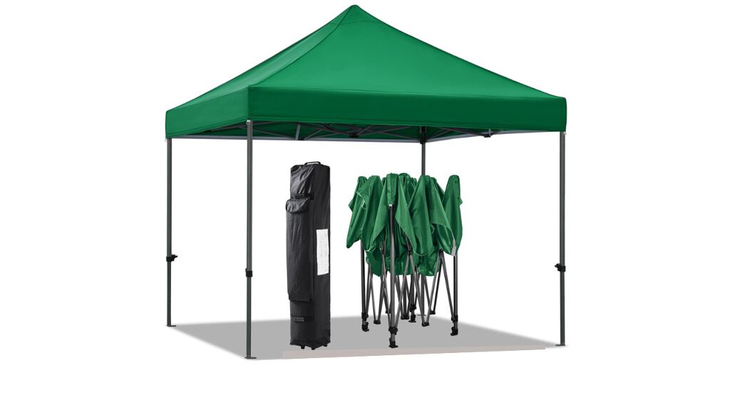 green gazebo with sides
